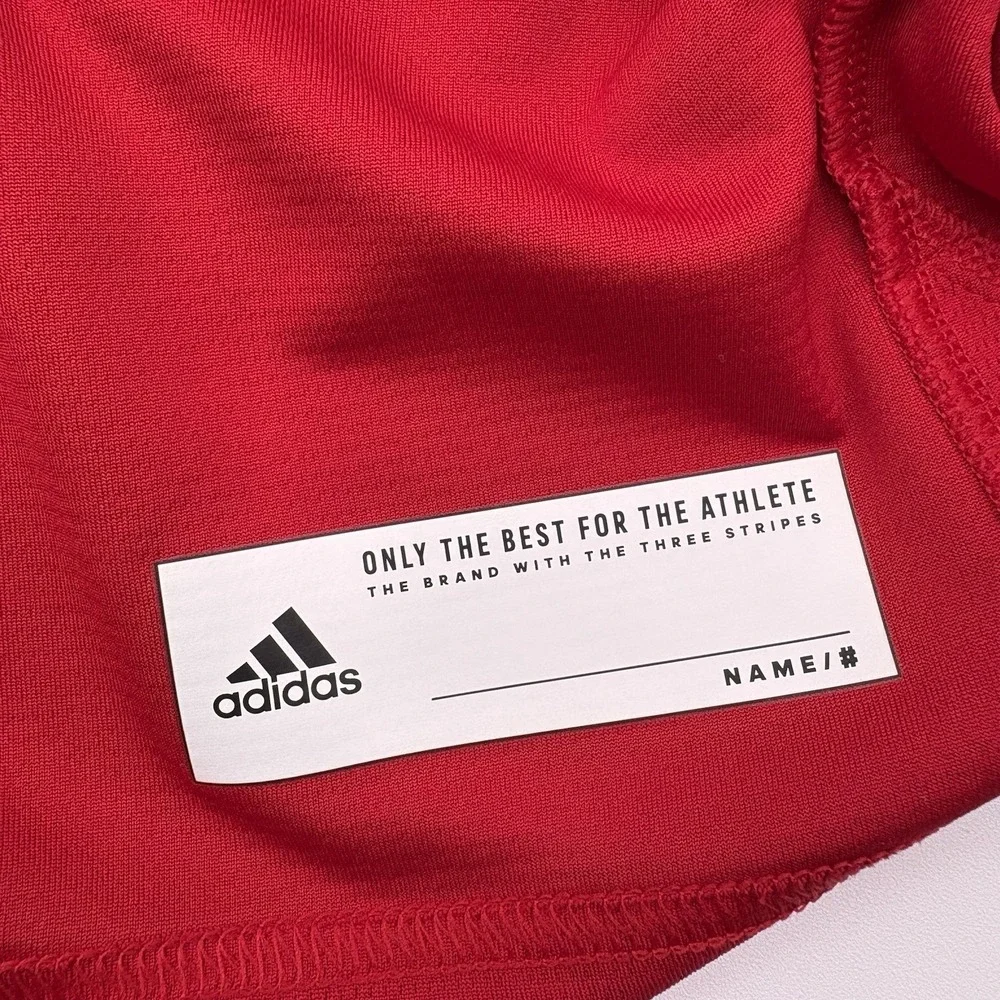 Adidas NC State Wolfpack Men L Polo Shirt Red Climalite Tuffy Mascot Golf NCAA